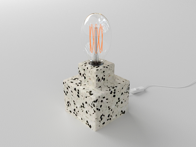 LVY-T8504B Concrete Cement Terrazzo Bases Table Lamp Desk Lamp Morden Decorative E27 Gray/black for Home