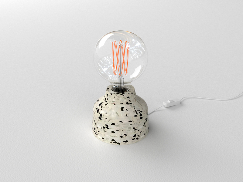 LVY-T8503B Concrete Cement Terrazzo Bases Table Lamp Desk Lamp Morden Decorative E27 Gray/black for Home