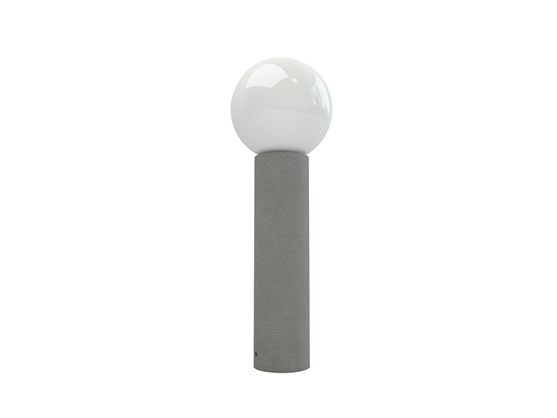 LVY-O6020 Cement Concrete LED Gray/black Outdoor Garden Lamp with a ball