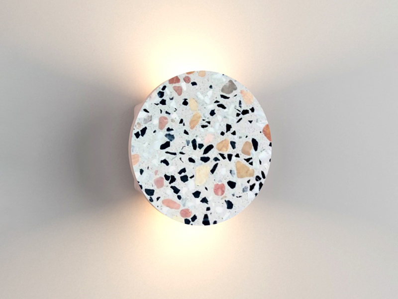 LVY-W0703 Gypsum Plaster Terrazzo Round Modern Design LED Indoor Wall Light