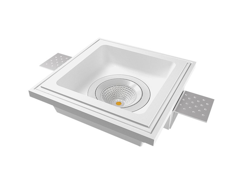 LVY-D0117 Gypsum Plaster Aluminium Square White GU10/MR16/COB Recessed Indoor Downlight