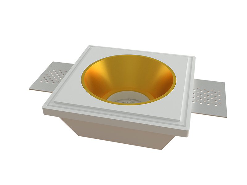 LVY-D0133 Gypsum Plaster Aluminium Gold/Black Frameless GU10 Indoor Downlight