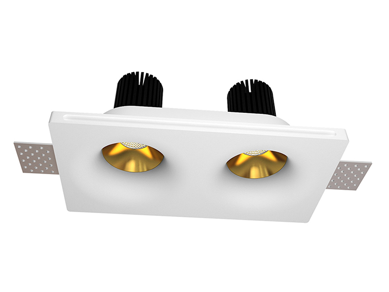 LVY-D0137 Gypsum Plaster Aluminium Double Hole Round Shape Frameless COB Indoor Downlight