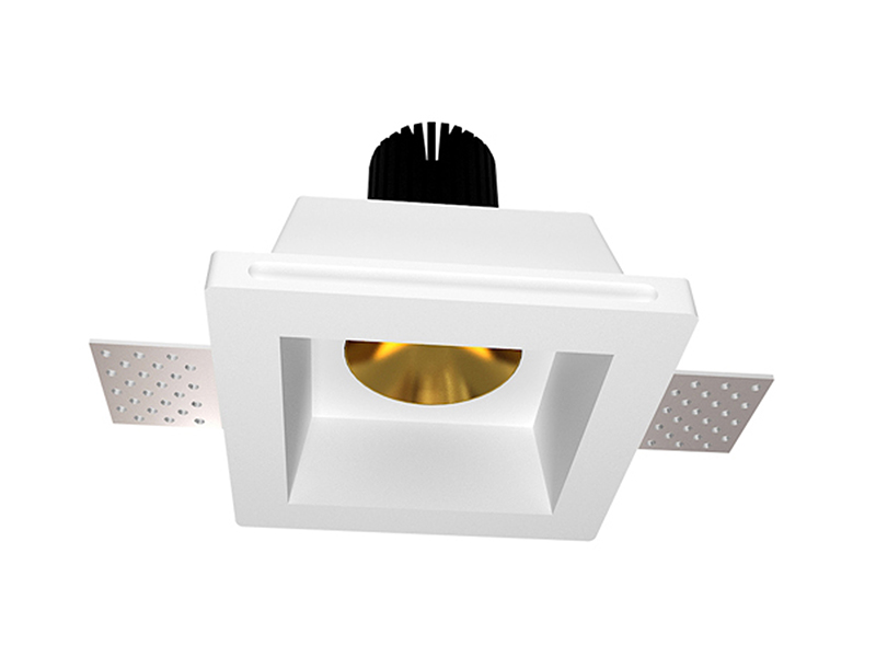 LVY-D0138 Gypsum Plaster Aluminium Square Shape Frameless COB Indoor Downlight