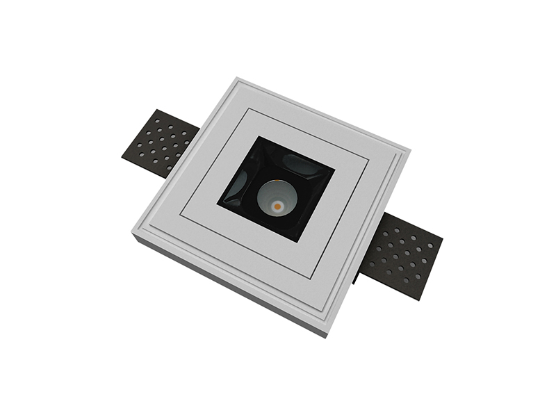 LVY-D0140 Gypsum Plaster Aluminium Black/Silver COB Recessed Trimless Downlights