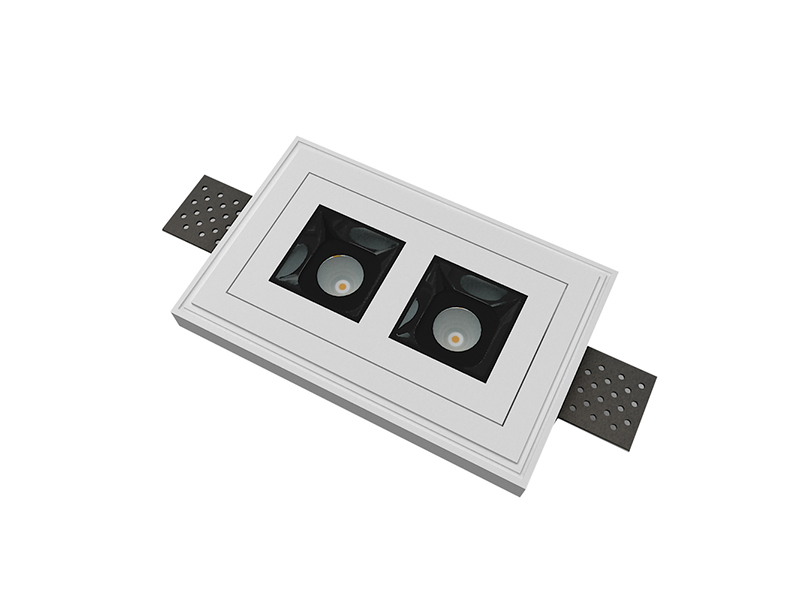 LVY-D0141 Gypsum Plaster Aluminium Black/Silver COB Recessed Trimless Downlights