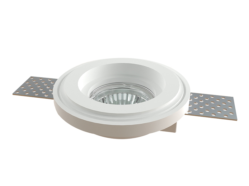 LVY-D0102 Plaster Gypsum White Recessed Trimless GU10 Round Downlight
